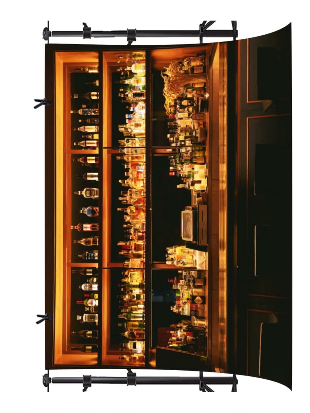 Brown Vintage Bar Scene Backdrop for Home Dining